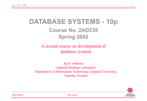 FUNDAMENTALS OF DATABASE SYSTEMS Course No. 1.963