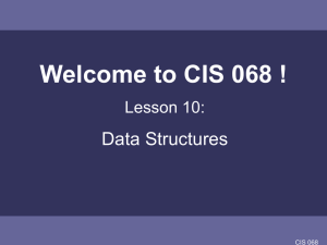 Datastructures1:Lists, Sets and Hashing