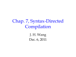 Chap. 7, Syntax-Directed Compilation