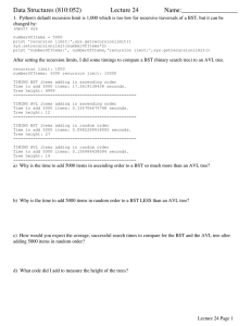 Data Structures (810:052) Lecture 24 Name:_________________