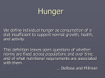 Hunger - School of Arts & Sciences