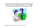 Industrial and Organizational Psychology