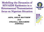 RUN Modelling the Dynamics of HIV/AIDS Epidemics in a - C-CAMP