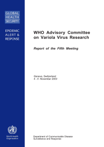WHO Advisory Committee on Variola Virus Research Report of the Fifth Meeting