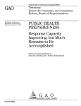 GAO  PUBLIC HEALTH PREPAREDNESS