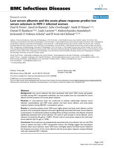 BMC Infectious Diseases serum selenium in HIV-1 infected women