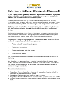 Safety Alert: Diathermy (Therapeutic Ultrasound)
