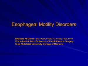 Esophageal Motility Disorders