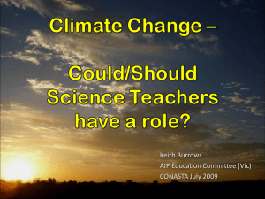 Climate Change – Can science teachers play a part