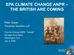 EPA CLIMATE CHANGE ANPR – WHAT DOES IT MEAN?