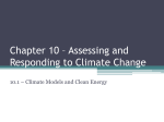 Chapter 10 – Assessing and Responding to Climate Change