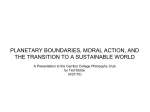 Planetary Boundaries, Moral Action, and the