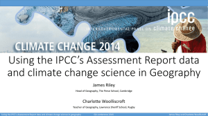 Using the IPCC`s Assessment Report data and climate change