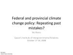 Federal and Provincial Climate Change Policy in Canada