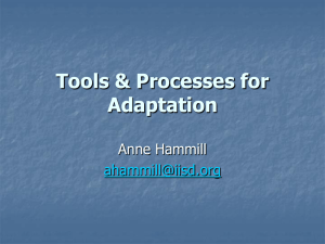 Tools & Processes for Adaptation