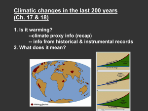 Climatic changes in the last 200 years