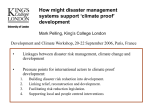 How might disaster management systems support `climate proof