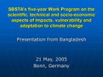 SBSTA`s five-year Work Program on the scientific, technical and