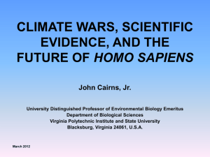 climate wars, scientific evidence, and the future of homo sapiens
