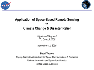 Application of Space-Based Remote Sensing to Climate