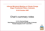 Informal Ministerial Meeting on Climate Change Bogor Presidential