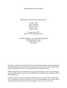 NBER WORKING PAPER SERIES DESIGNING CLIMATE MITIGATION POLICY Joseph E. Aldy