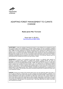 ADAPTING FOREST MANAGEMENT TO CLIMATE CHANGE Rubén Javier Mur Torrentó