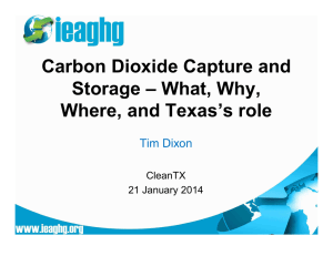 Carbon Dioxide Capture and Storage – What, Why, Where, and Texas’s role