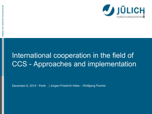 International cooperation in the field of CCS - Approaches and implementation