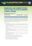 EnablinG a low caRbon futuRE: climatE chanGE wednesday, october 13