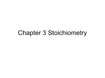 Chapter 3 Stoichiometry