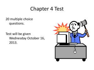 Chapter 4 Test Question Topics