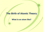 The Birth of Atomic Theory
