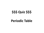 Quiz $$$ Periodic Table