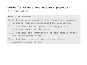 Topic 7: Atomic and nuclear physics