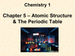 Chemistry 1 – Tollett Chapter 5 – Atomic Structure & The Periodic