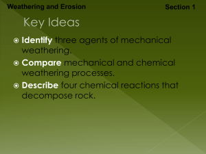 Weathering and Erosion Section 1