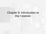 Chapter 9: Introduction to the t statistic