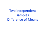Two independent samples Difference of Means