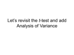 Let`s revisit the t-test and add Analysis of Variance