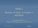 Week 1 Review of basic concepts in Statistics