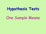 Hypothesis for Means