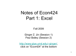 Notes for Excel