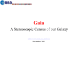 GAIA A Stereoscopic Census of our Galaxy