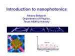 Nanophotonics Lecture 1 - Groups