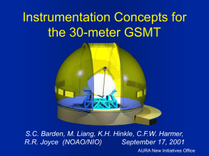 New initiatives - Major Instrumentation