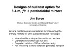 Designs of null test optics for 8.4-m, ƒ/1.1 paraboloidal mirrors Jim
