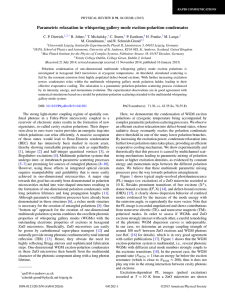 Parametric relaxation in whispering gallery mode exciton-polariton condensates Dietrich, Johne, y,