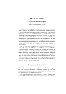 X-rays as a branch of optics A C Nobel Lecture, December 12, 1927