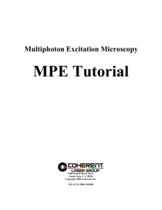 MPE Tutorial Multiphoton Excitation Microscopy 5100 Patrick Henry Drive